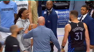 NBA 🤯 Ja Morant vs. Klay Thompson, Trash Talk & Altercation After Grizzlies Beat Mavericks