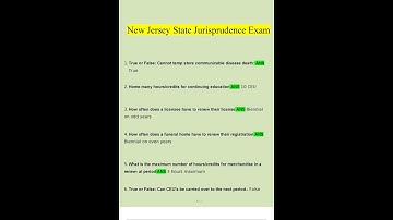 New Jersey State Jurisprudence Exam Questions and Answers 2023   2024 Verified Answers