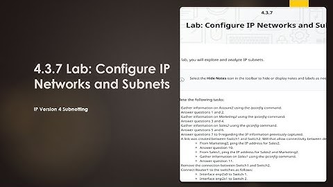 CompTia Networking+| Lab 4.3.7 Configure IP Networks and Subnet