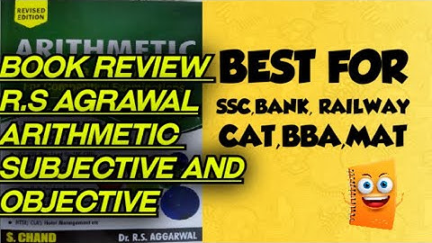 Book review of rs Aggarwal arithmetic subjective and objective for competitive examination|RRB NTPC