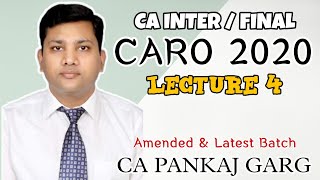 CARO 2020 | Companies Auditor's Report Order 2020 | CARO 2020 | Lecture 4 | CA INTER | CA FINAL