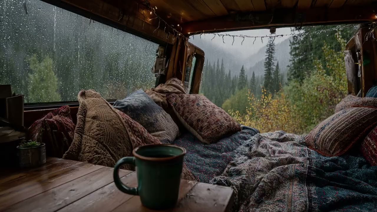Rainy RV Escape: Relaxing Rain Sounds for Sleep & Focus | Calming Rainfall for Relaxation