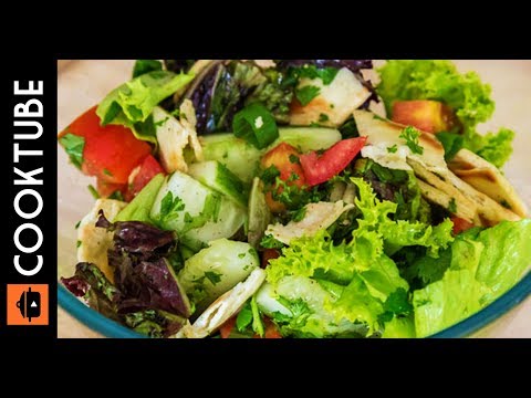 lettuce-&-pita-bread-salad-recipe-|-quick-vegetarian-salad-recipe