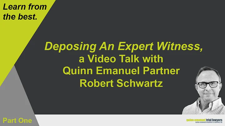 "Deposing An Expert Witness" (Part 1) with Partner Robert Schwartz