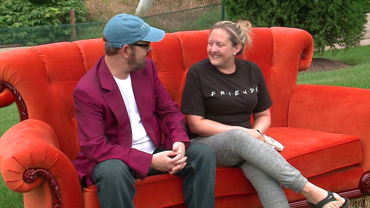 newspaper mockup Friends fans flock to Maggie Daley `Perk` for iconic orange couch