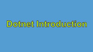 #dotnet  Dotnet Introduction|Dotnet Training For Beginners