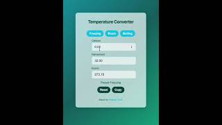 Temperature Converter Uing HTML .CSS.JAVASCRIPT #html #css #javascript #coding #programming