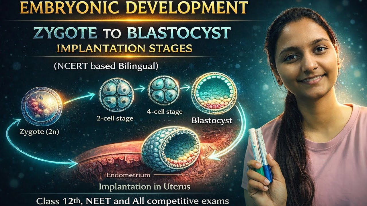 Embryonic Development class 12th | Cleavage & Blastulation | Stages of Cleavage | NEET | CSIR ,ncert