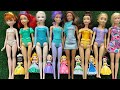 ASMR Most Popular Disney Princess Mattel Dolls lots of colorful rainbow Dresses unpacking toys 3