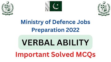 Important Verbal Ability Questions for MOD Jobs Preparation  2022 | Ministry of Defence Jobs 2022 |