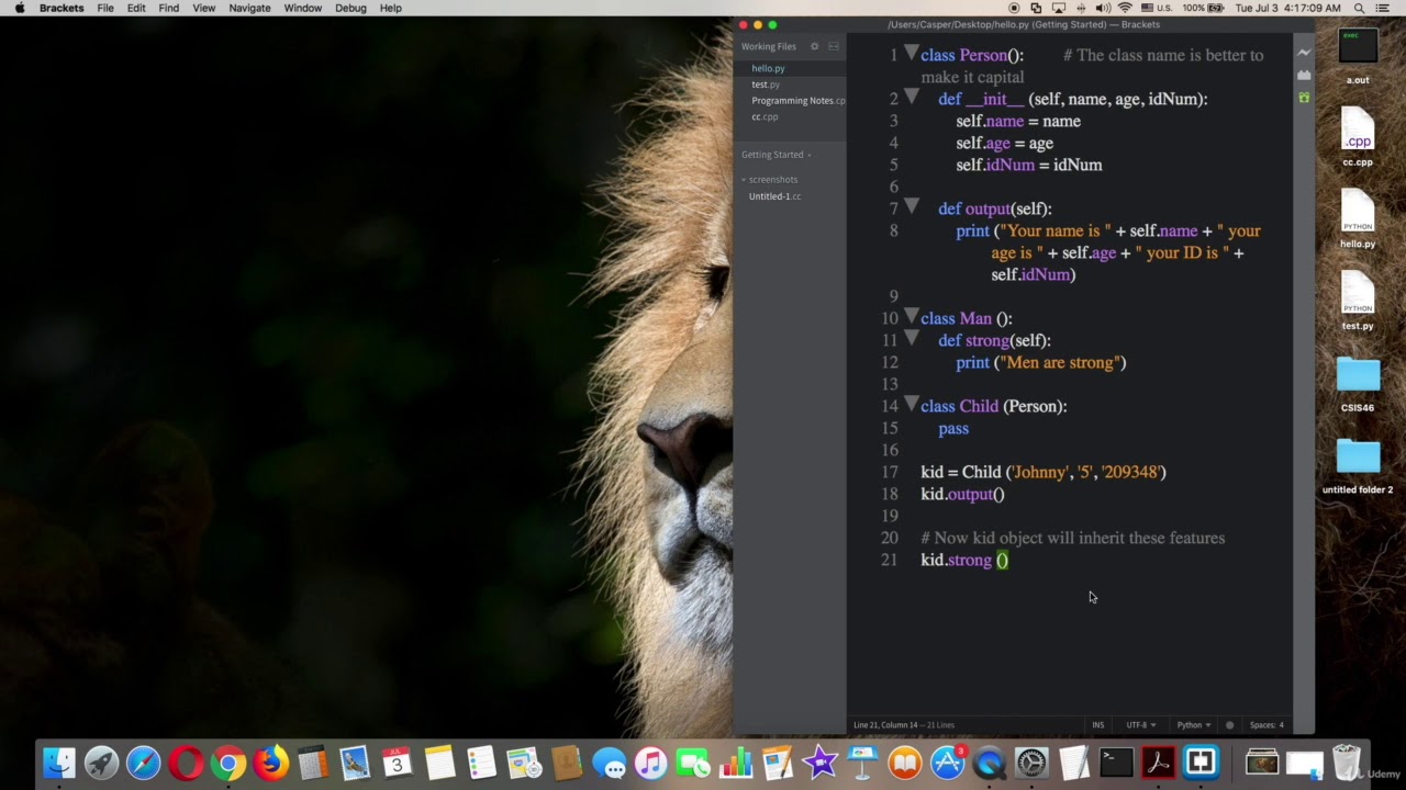 70  More about Class Inheritance
