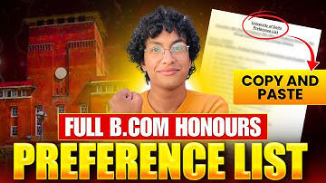 B.Com Honours Best Colleges | Copy and Paste Preference List 2025