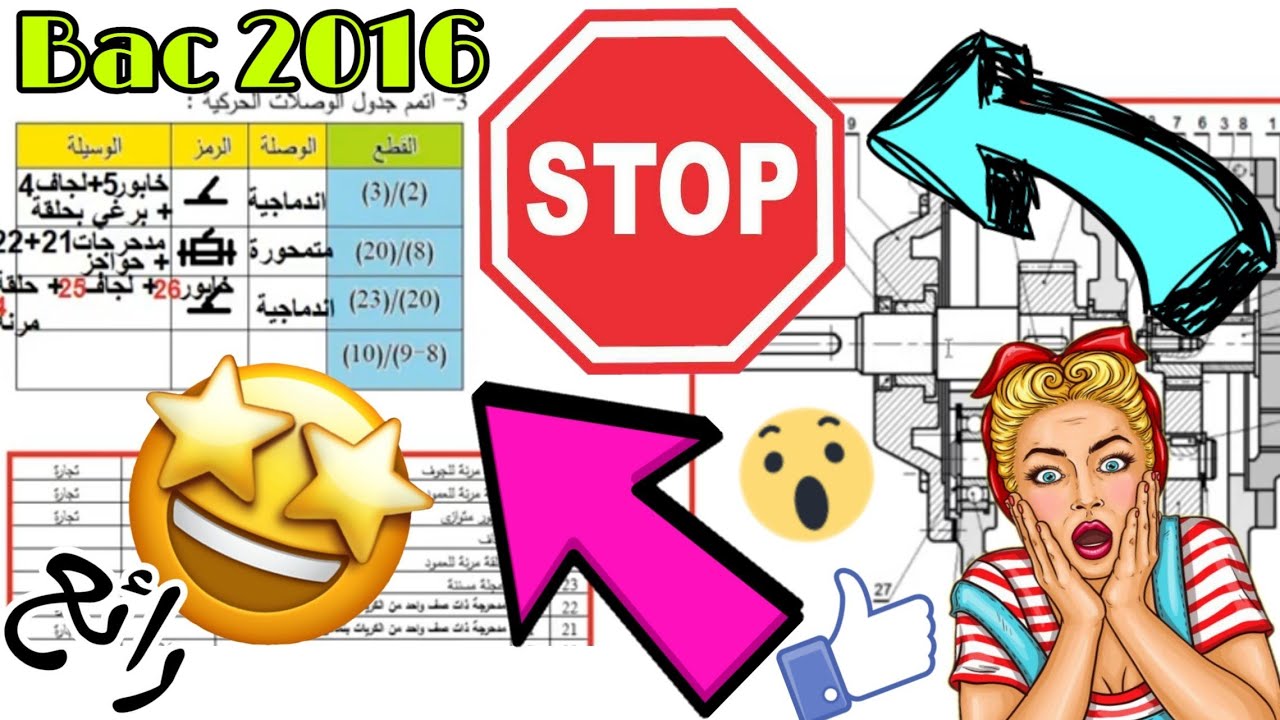 ⭐جدول الوصلات الحركية⭐| الأسئلة الأكثر شيوعاً في البكالوريا الهندسة الميكانيكية 3 و 2 ثانوي2016