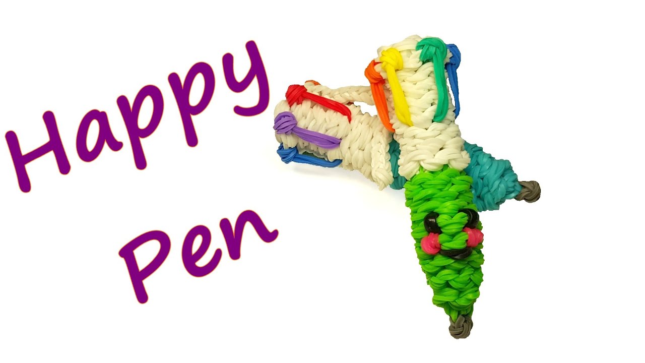 Happy Pen Tutorial by feelinspiffy (Rainbow Loom) 