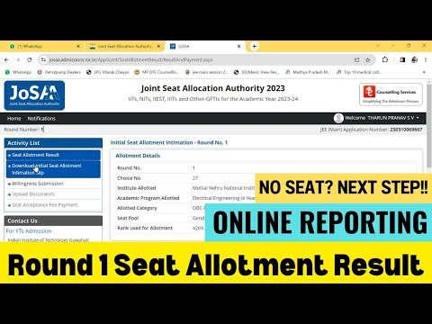 josaa counselling 2023 round 1 seat allotment result live 🔥 | josaa counselling procedure 2023 ✅