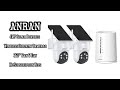 ANRAN 4MP Solar Powered Wireless Security Cameras | 360° Pan & Tilt, No Subscription Fees