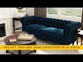 Graceful 3 Seater Velvet Rolled Arm Chesterfield Sofa