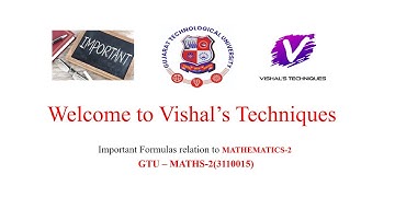 All Formulas of Mathematics 2 | 3110015 | Question Bank of MATHS 2 |How to pass in GTU Exam?