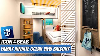 Icon of the Seas | Infinite Family Ocean View Stateroom Walkthrough Tour | Royal Caribbean 2024 | 4k