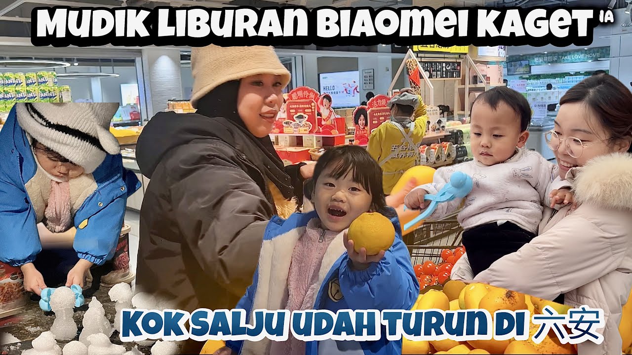 LAGI MUDIK ADIK MAS JIA KAGET SALJU TURUN DIKOTA LUAN ,NANA PUN KETAGIHAN MAIN SALJU