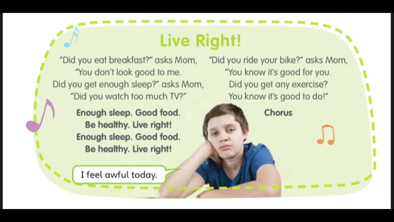 UNIT 8-LIVE RIGHT SONG.(BIG ENGLISH 3)