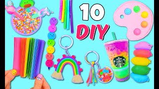 10 DIY MAGICAL RAINBOW THINGS - School Supplies, Room Decor, Anti-stress Fidget Toys Ideas