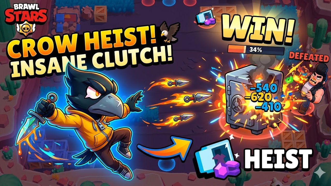 HEIST WITH CROW IN BRAWL STARS!! ( first video!!) by nichoo
