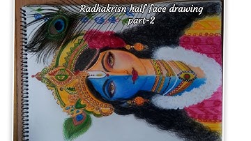 Radhakrisn half face drawing || part-2||#drawing #artwork #radhakrishna #youtube @Theartsoul5304