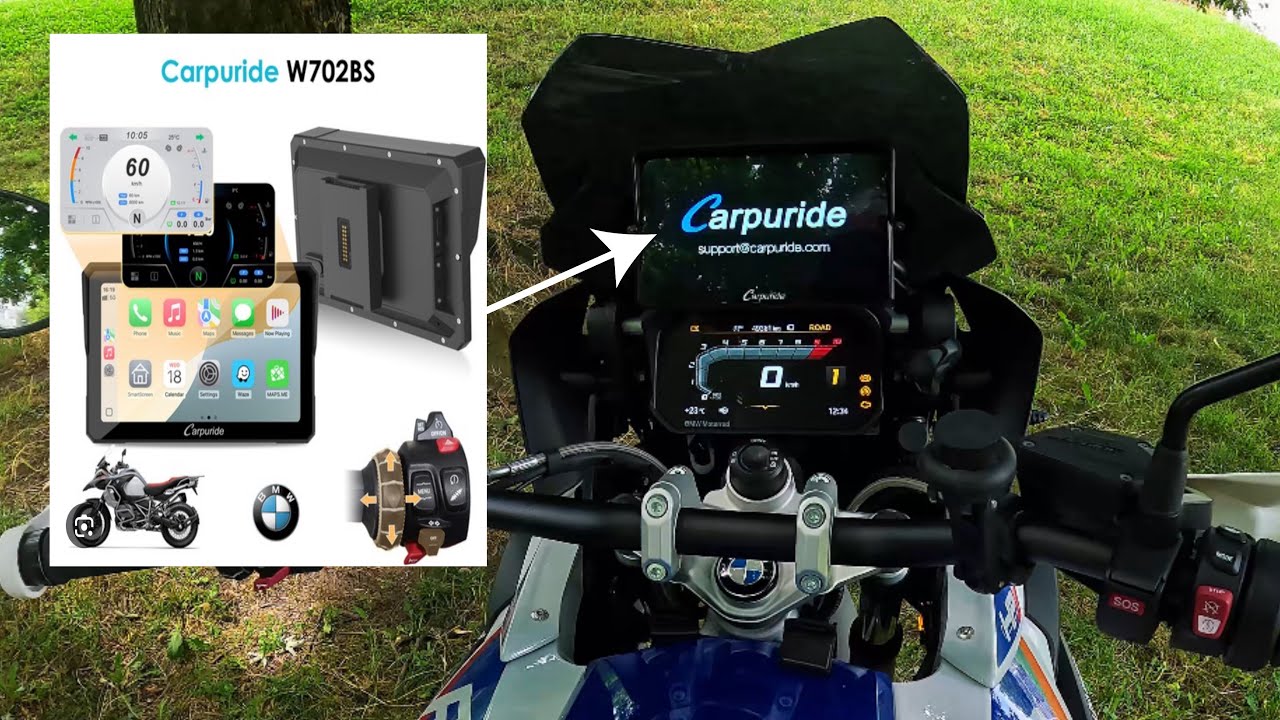 Carpuride W702BS Installation et TEST sur BMW R1250GS