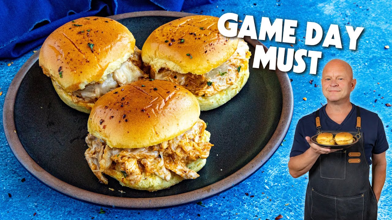 The BEST Buffalo Chicken Sliders (Super Quick + Melty Cheese!)