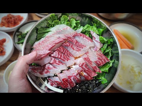 득량만횟집 - 회사랑RawFishEater 유튜브 채널에서 소개된 대표 메뉴 및 매장 전경