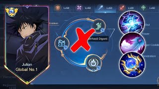 JULIAN PERFECT BUILD & EMBLEM IN SOLO RANKED 2024! | TOP 1 GLOBAL JULIAN | MLBB