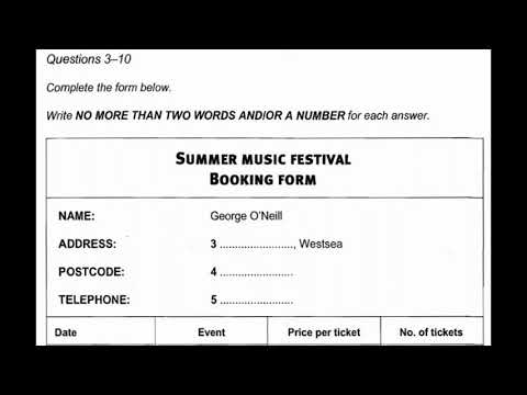 Cambridge 8 - Test 1 - Listening Section 1 - Summer Music Festival