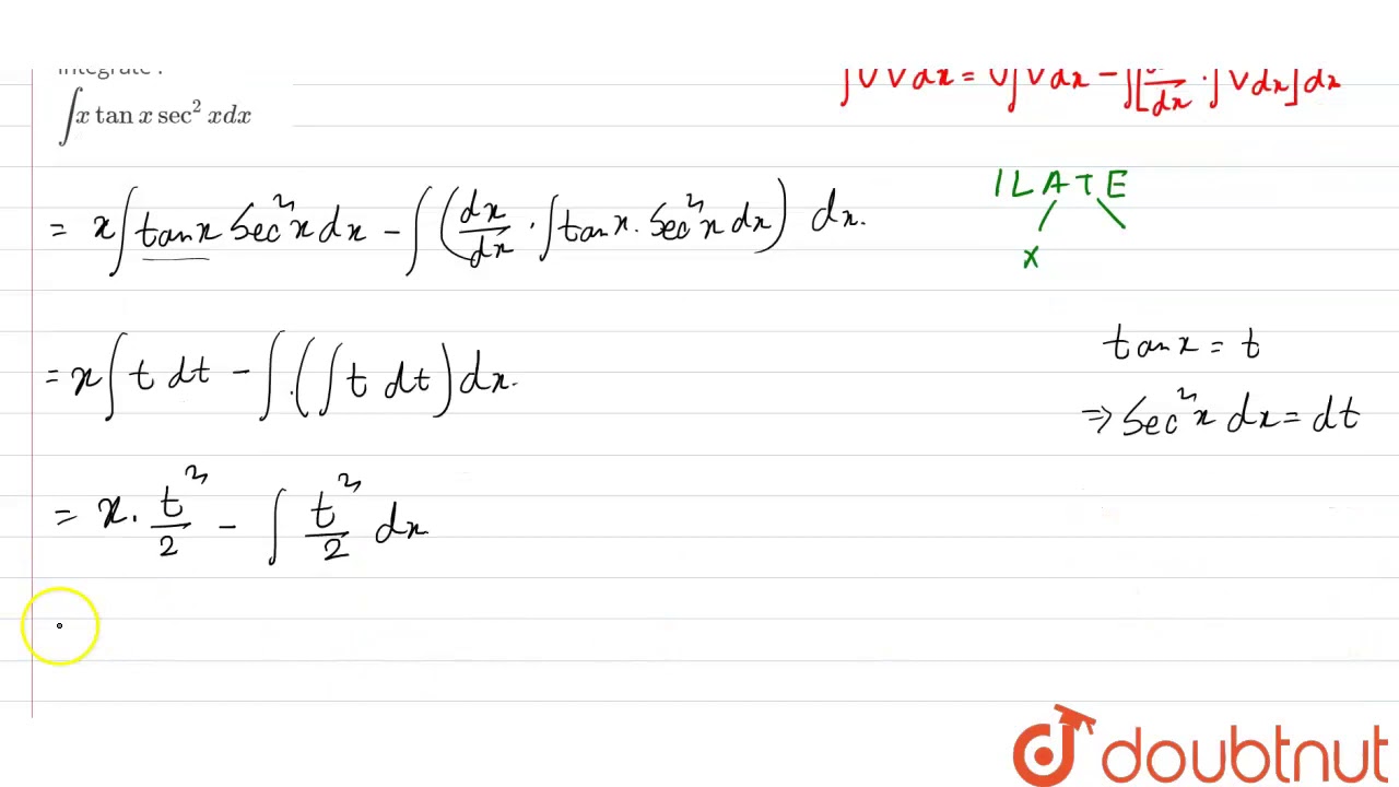 Integrate `int x tanx sec^(2)x dx` YouTube