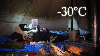 camping on a frozen swamp in extreme cold