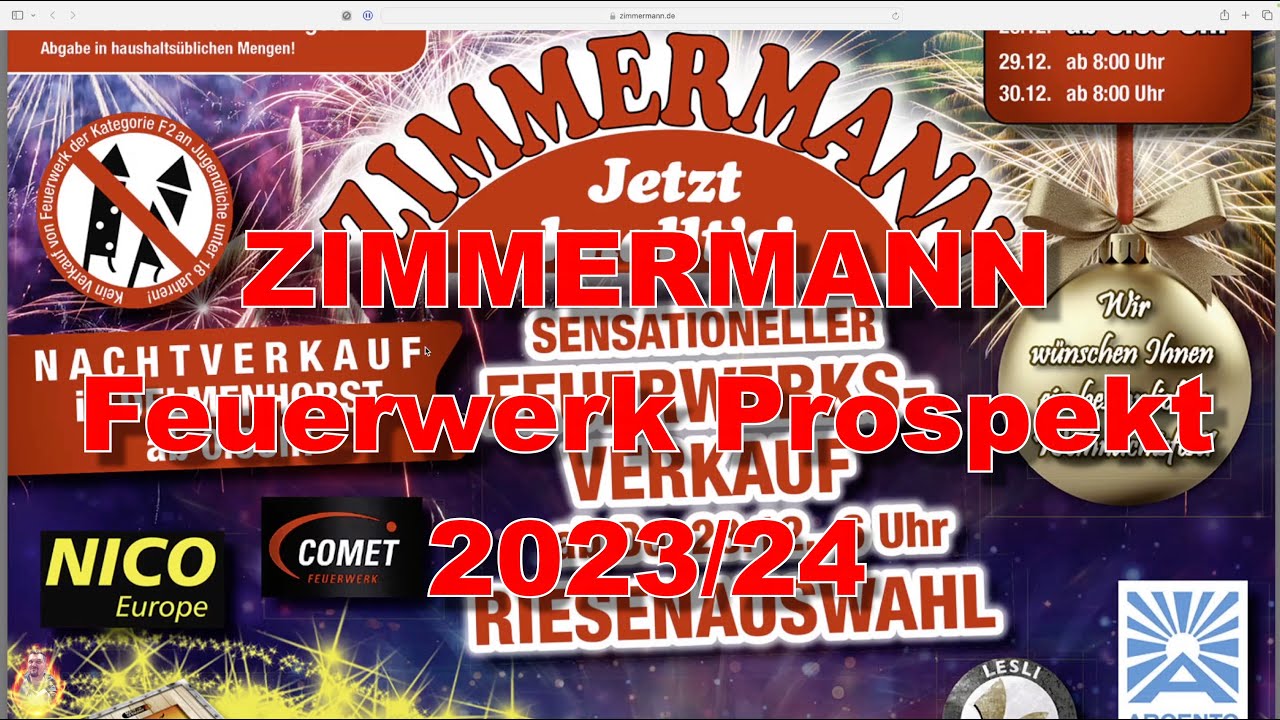 Zimmermann Feuerwerk Prospekt 2023/24 YouTube