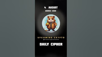 4 August daily cipher code on hamster kombat #hamsterkombat  #crypto #dailycipher #todayciphercode