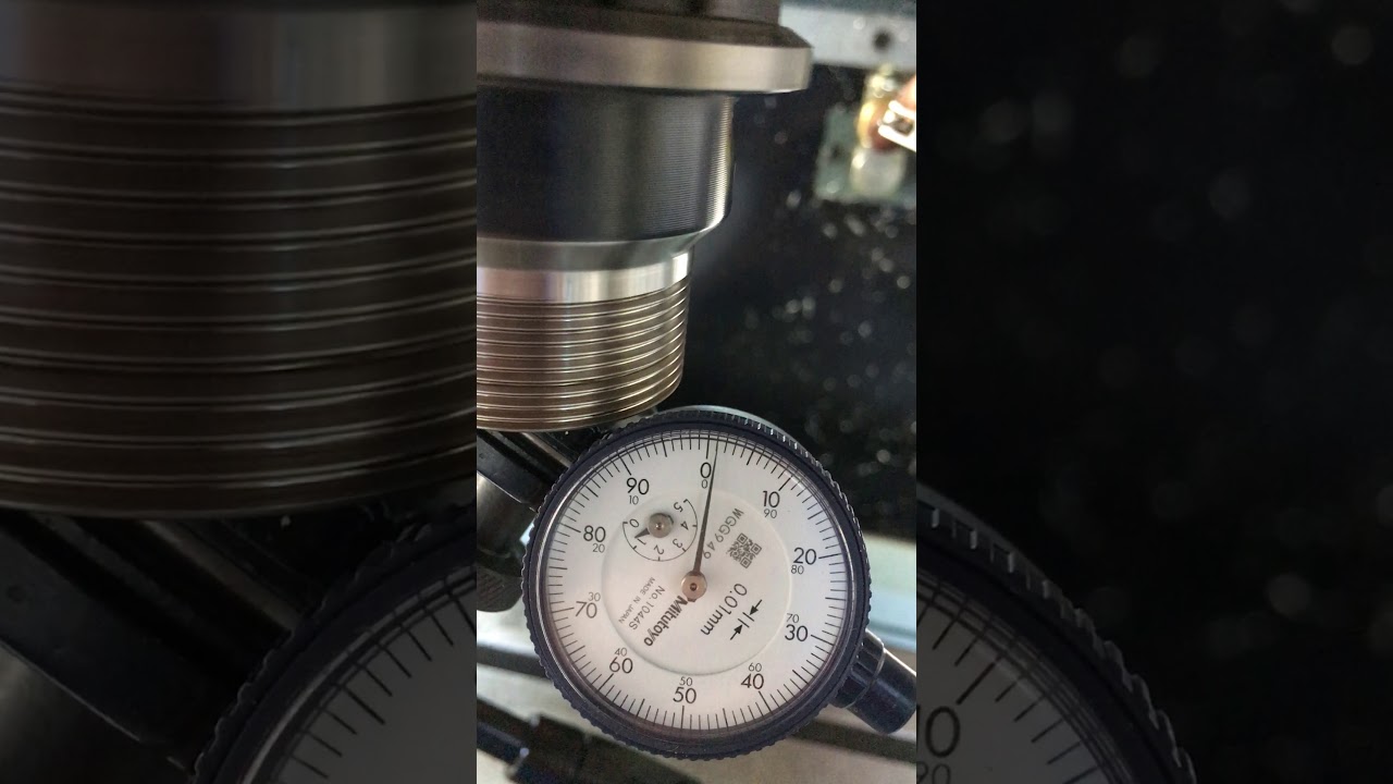 ER32 collet chuck showing almost no runout after modification.