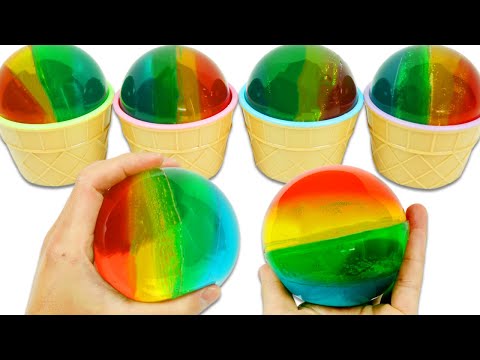 Making Rainbow Bubble Slime  Super Satisfying Crispy Tie-Dye