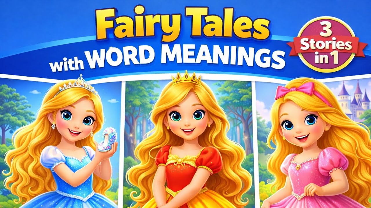 Fairytales with Word Meaning |Cinderella, Snow White & Goldilocks| Bedtime Stories| Vocabulary Story