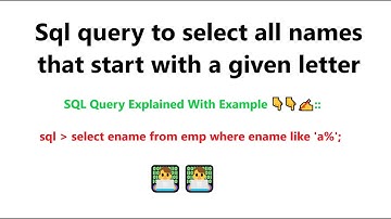 Sql query to select all names that start with a given letter