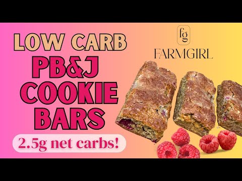 Low Carb PB&J Cookie Bars 🥜 Full Keto Friendly Recipe Included (only 2.5g net carbs each!)