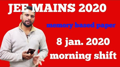 Solution of JEE Mains 2020 | 8 January 1st shift | Physics Paper