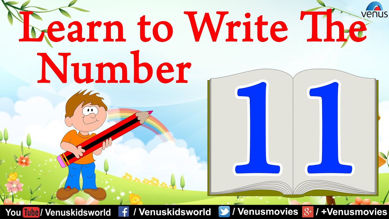 Learn To Write The Number 11 - YouTube