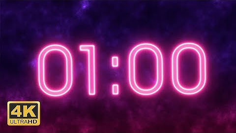 1 Minute Countdown Timer - Neon [4K]