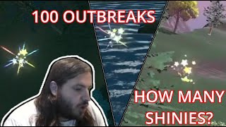 How Many SHINIES Can You Catch From 100 Outbreaks?! In Pokémon Legends Arceus