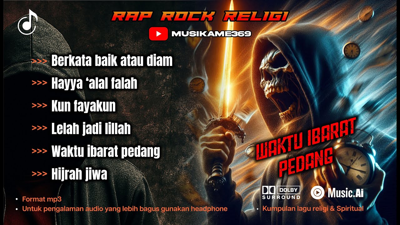 BEST RAP ROCK RELIGI | waktu ibarat pedang | berkata baik atau diam | kunfayakun | lelah jadi lillah