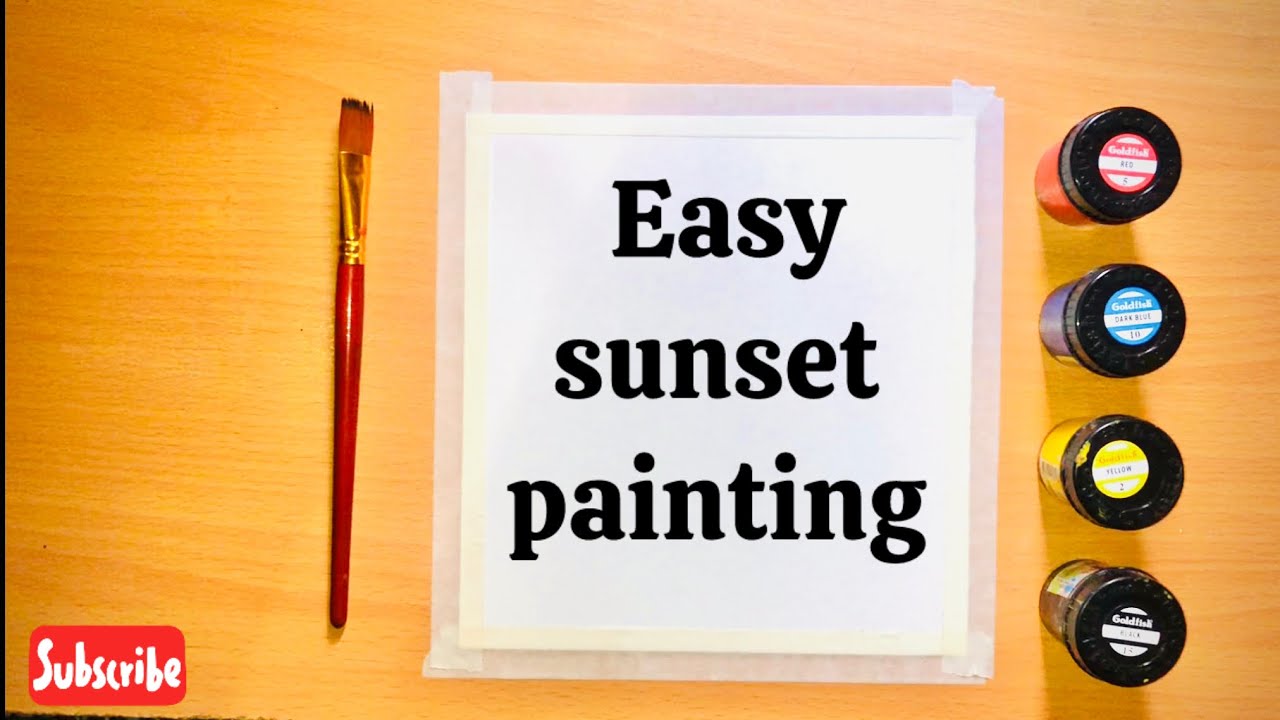 Easy sunset acrylic painting tutorials for beginners | step by step ...