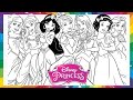 Disney Princesses Colouring Book Page All Princess Together Mewarnai Gambar putri Duyung Salju