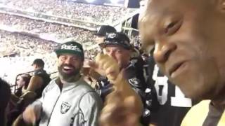 Raiders fans celebrate touchdown vs broncos #denvsoak